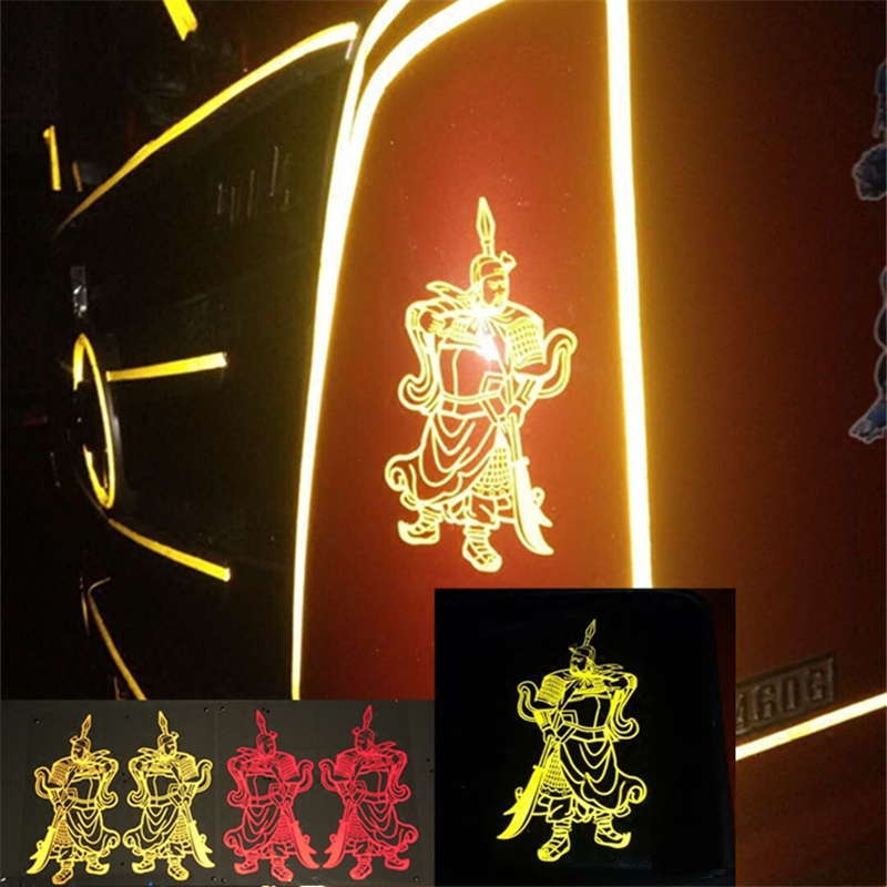 Car and truck stickers, body decoration, Guan Gong reflective stickers, reflective strips, beauty stickers, words, wings, Wolf Road