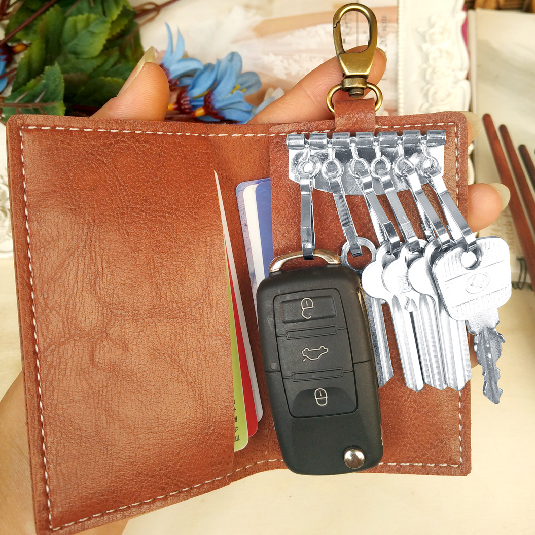 Women's Sweet Elegant Car/Electric Vehicle Key Case With Coin Pocket And Card Slot, Integrated Multifunctional Keychain_voghion.com