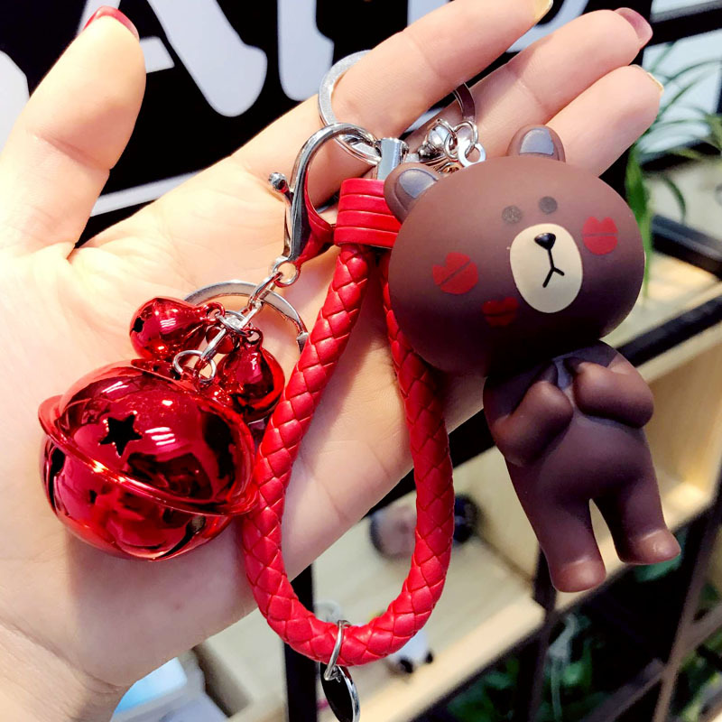 韩版卡通钥匙扣挂件女学生可爱新款网红蒙奇奇车钥匙绳