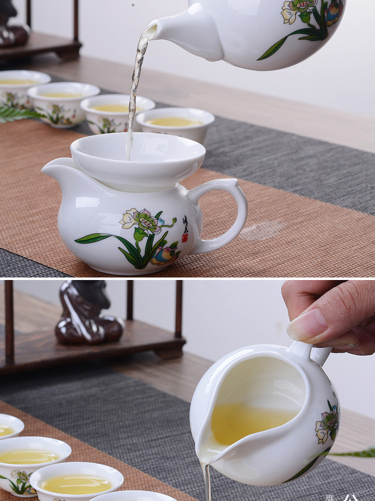 初石 茶具套装青花陶瓷家用泡茶器功夫盖碗整套简约茶杯