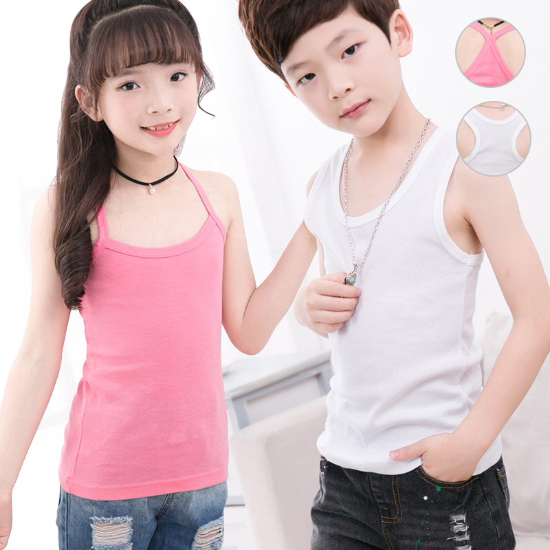 Summer thin cotton vest for boys and girls